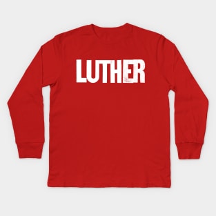 Luther Logo (White) Kids Long Sleeve T-Shirt